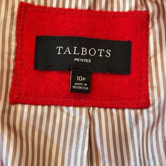 Talbots Classic 2 Button Red Wool Blend Blazer size 10P - Picture 16 of 16